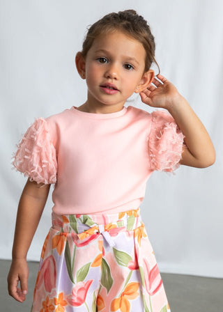 Mayoral - Mayoral S/S Tulle T-Shirt Blossom - Classy Rascals Boutique
