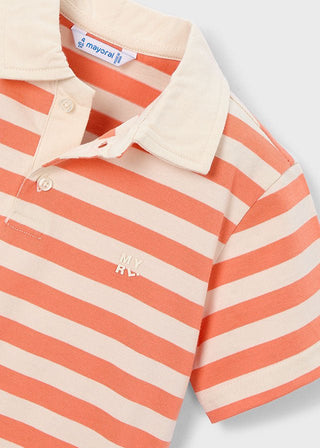 Mayoral - Mayoral Stripes S/S Polo Orange - Classy Rascals Boutique