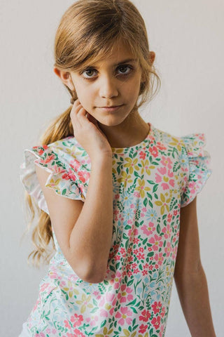 Mila & Rose - Mila & Rose - Daffodils S/S Ruffle Tee - Classy Rascals Boutique