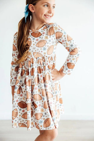 Mila & Rose - Mila & Rose Football Friday L/S Pocket Twirl Dress - Classy Rascals Boutique