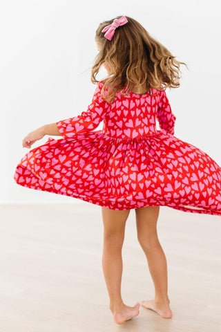 Mila & Rose - Mila & Rose - Hearts & Hugs 3/4 Sleeve Pocket Twirl Dress - Classy Rascals Boutique