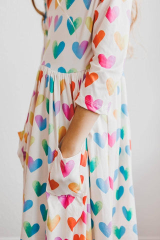 Mila & Rose - Mila & Rose - Lotta Love 3/4 Sleeve Pocket Twirl Dress - Classy Rascals Boutique