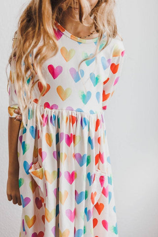 Mila & Rose - Mila & Rose - Lotta Love 3/4 Sleeve Pocket Twirl Dress - Classy Rascals Boutique