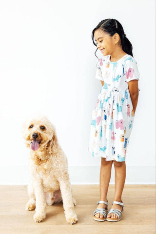 Mila & Rose - Mila & Rose - Puppy Pals S/S Pocket Twirl Dress - Classy Rascals Boutique