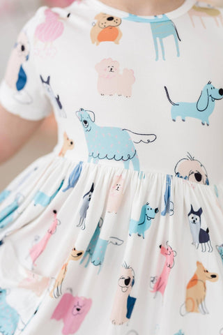 Mila & Rose - Mila & Rose - Puppy Pals S/S Pocket Twirl Dress - Classy Rascals Boutique