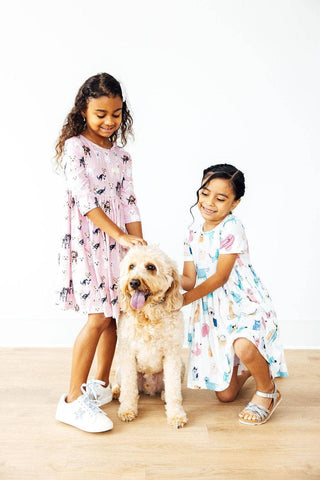 Mila & Rose - Mila & Rose - Puppy Pals S/S Pocket Twirl Dress - Classy Rascals Boutique