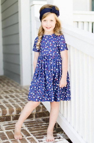 Mila & Rose - Mila & Rose - Star Bright S/S Pocket Twirl Dress - Classy Rascals Boutique