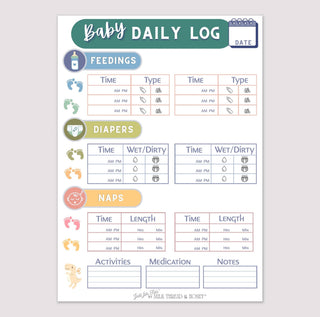 Milk Thread and Honey - Milk Thread and Honey - Pretend Play Baby Doll Daycare Log Notepad - Classy Rascals Boutique