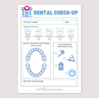 Milk Thread and Honey - Milk Thread and Honey - Pretend Play Dental Check-up Notepad - Classy Rascals Boutique