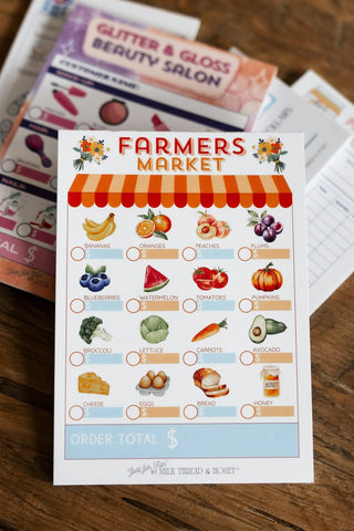 Milk Thread and Honey - Milk Thread and Honey - Pretend Play Farmer's Market Notepad - Classy Rascals Boutique