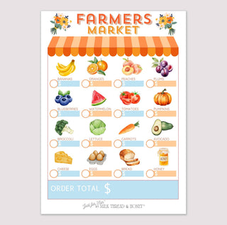 Milk Thread and Honey - Milk Thread and Honey - Pretend Play Farmer's Market Notepad - Classy Rascals Boutique