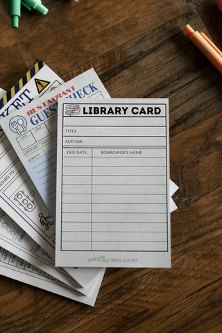Milk Thread and Honey - Milk Thread and Honey - Pretend Play Library Book Checkout Notepad - Classy Rascals Boutique