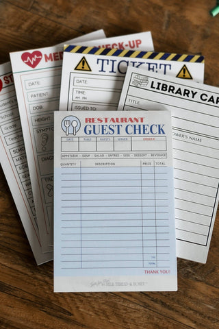 Milk Thread and Honey - Milk Thread and Honey - Pretend Play Restaurant Check Notepad - Classy Rascals Boutique
