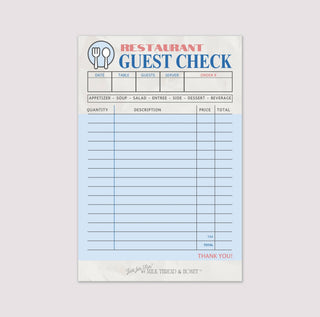 Milk Thread and Honey - Milk Thread and Honey - Pretend Play Restaurant Check Notepad - Classy Rascals Boutique