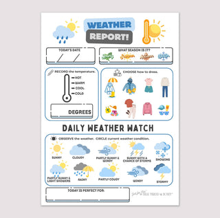Milk Thread and Honey - Milk Thread and Honey - Pretend Play Weather Report Notepad - Classy Rascals Boutique