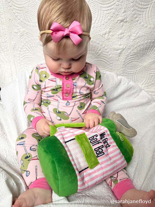 Mud Pie - Mud Pie Golf Bag Plush Set Pink - Classy Rascals Boutique