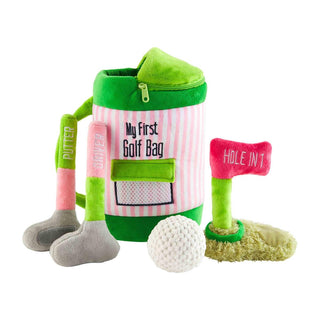 Mud Pie - Mud Pie Golf Bag Plush Set Pink - Classy Rascals Boutique