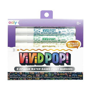 OOLY - OOLY - Vivid Pop! Water - Based Paint Markers: Metallic (Set of 8) - Classy Rascals Boutique