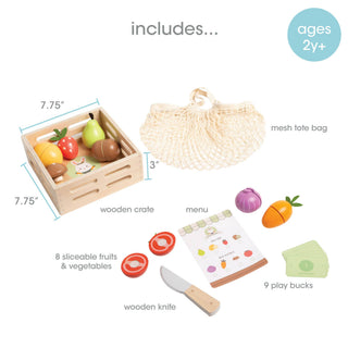 Pearhead - Pearhead Wooden Farmers Market Toy Set | 21-Piece Pretend Play - Classy Rascals Boutique
