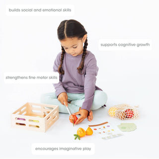 Pearhead - Pearhead Wooden Farmers Market Toy Set | 21-Piece Pretend Play - Classy Rascals Boutique