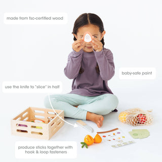 Pearhead - Pearhead Wooden Farmers Market Toy Set | 21-Piece Pretend Play - Classy Rascals Boutique
