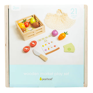 Pearhead - Pearhead Wooden Farmers Market Toy Set | 21-Piece Pretend Play - Classy Rascals Boutique