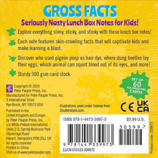 Peter Pauper Press - Peter Pauper Press - Gross Facts Lunch Box Notes for Kids!,Gross Facts Lunch Box Notes for Kids! - Classy Rascals Boutique