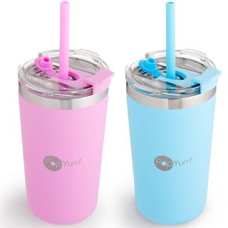 PopYum - PopYum - PopYum 13oz Insulated Kids’ Cups, 2 - Pack, Blue, Pink - Classy Rascals Boutique