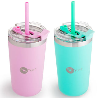 PopYum - PopYum - PopYum 13oz Insulated Kids’ Cups, 2 - Pack, Green, Pink - Classy Rascals Boutique