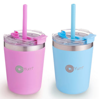 PopYum - PopYum - PopYum 9oz Insulated Kids’ Cups, 2 - Pack, Blue, Pink - Classy Rascals Boutique