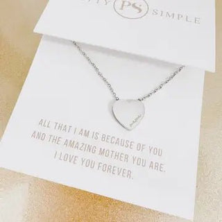Pretty Simple - Pretty Simple Sweet Heart Necklace Mama - Classy Rascals Boutique