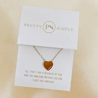 Pretty Simple - Pretty Simple Sweet Heart Necklace Mama - Classy Rascals Boutique