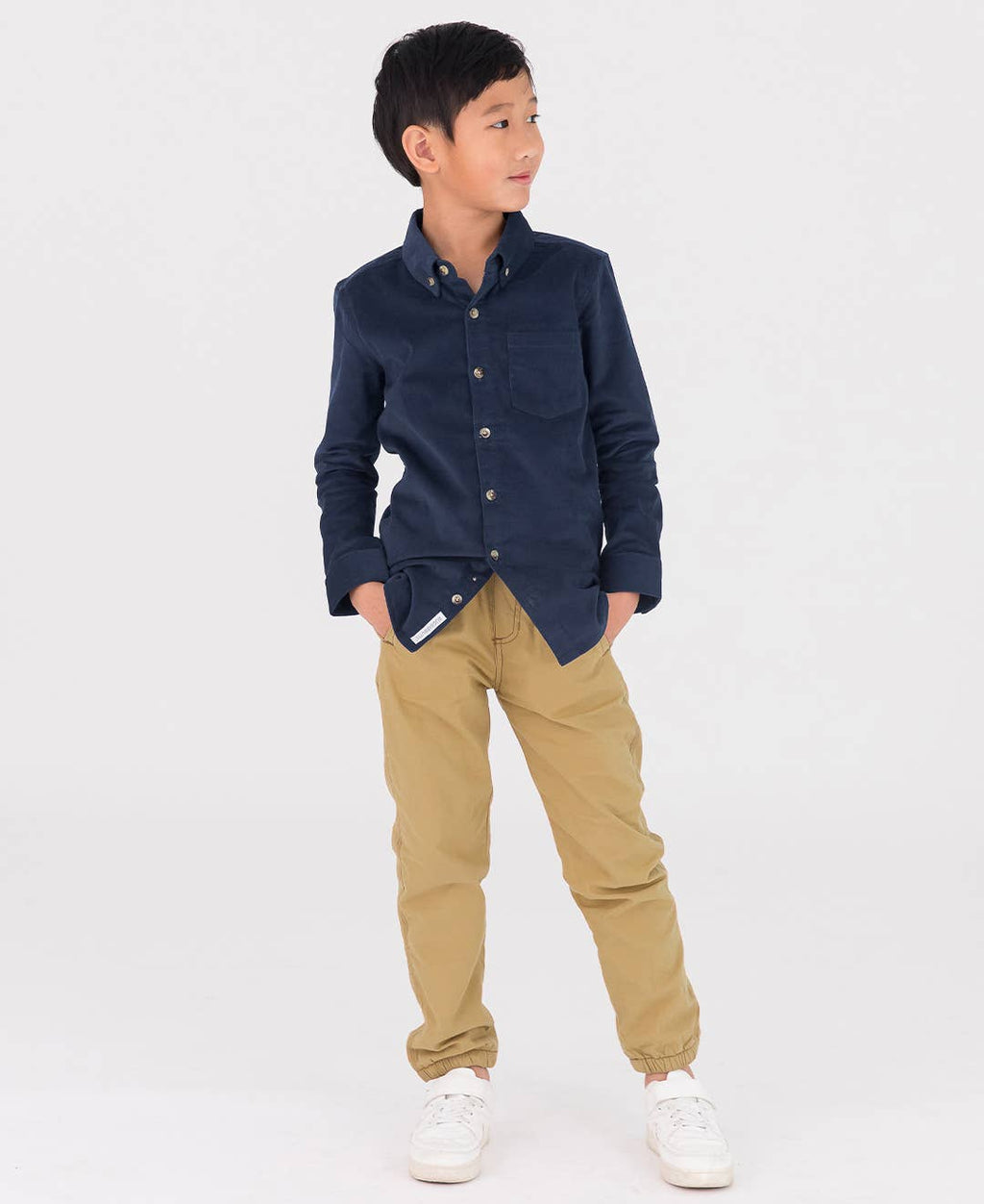 RuffleButts + RuggedButts - Boys Dark Khaki Jogger Pants - Classy ...