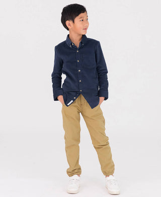 RuffleButts + RuggedButts - RuffleButts + RuggedButts - Boys Dark Khaki Jogger Pants - Classy Rascals Boutique
