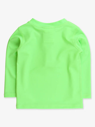 RuffleButts + RuggedButts - RuffleButts + RuggedButts - Boys Neon Honeydew Long Sleeve Zipper Rash Guard - Classy Rascals Boutique