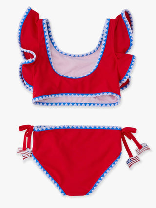 RuffleButts + RuggedButts - RuffleButts + RuggedButts - Girls Vintage Red Crochet Detail Butterfly Tankini 2 - Piece Swimsuit - Classy Rascals Boutique