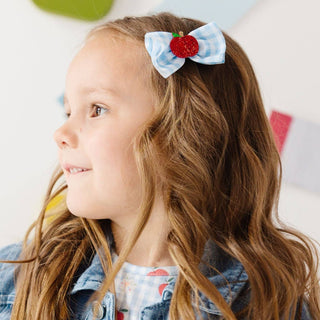 Sweet Wink - Sweet Wink - Apple Gingham Tulle Bow Clip Set - Hair Bows - Classy Rascals Boutique