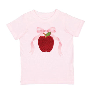 Sweet Wink - Sweet Wink - Apple Rhinestone Patch Short Sleeve T-Shirt - Kids Clothing - Classy Rascals Boutique