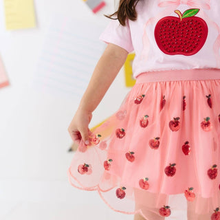 Sweet Wink - Sweet Wink - Apple Sequin Scalloped Tutu Skirt - Apple Picking - Kids - Classy Rascals Boutique