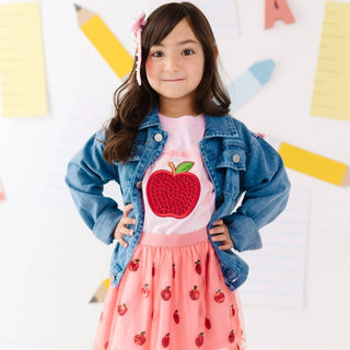 Sweet Wink - Sweet Wink - Apple Sequin Scalloped Tutu Skirt - Apple Picking - Kids - Classy Rascals Boutique