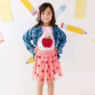 Sweet Wink - Sweet Wink - Apple Sequin Scalloped Tutu Skirt - Apple Picking - Kids - Classy Rascals Boutique