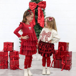 Sweet Wink - Sweet Wink - Christmas Plaid Bow Patch Sweatshirt - Girls Clothes - Classy Rascals Boutique