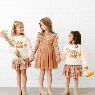 Sweet Wink - Sweet Wink - Ditsy Fall Floral Long Sleeve Tutu Dress - Classy Rascals Boutique