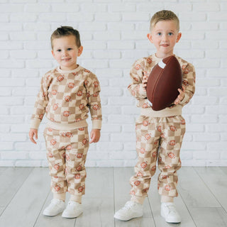 Sweet Wink - Sweet Wink Football Checkered Jogger | Boys Game Day Pants - Classy Rascals Boutique