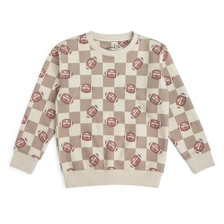 Sweet Wink - Sweet Wink Football Checkered Sweatshirt | Boys Game Day Crewneck - Classy Rascals Boutique