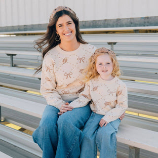 Sweet Wink - Sweet Wink - Football Trellis Sweater - Kids Clothing - Game Day - Classy Rascals Boutique