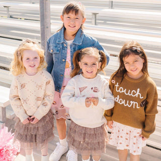 Sweet Wink - Sweet Wink - Football Trellis Sweater - Kids Clothing - Game Day - Classy Rascals Boutique