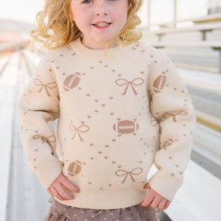 Sweet Wink - Sweet Wink - Football Trellis Sweater - Kids Clothing - Game Day - Classy Rascals Boutique