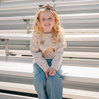 Sweet Wink - Sweet Wink - Football Trellis Sweater - Kids Clothing - Game Day - Classy Rascals Boutique