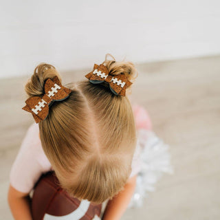 Sweet Wink - Sweet Wink - Game Day Glitter Bow Clip Set - Football - Kids Hair - Classy Rascals Boutique